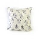 クッションカバー ヘリンボーン アグレアブル フラワー (L) GY グレー おしゃれ 幅60