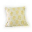 クッションカバー ヘリンボーン アグレアブル フラワー (L) MT イエロー おしゃれ 幅60