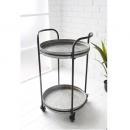 バリヤードラウンドキャビネット ディスプレイ アンティーク調 おしゃれ スチール 台 高さ71