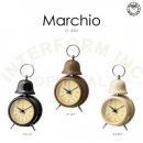 マルキオ IV 目覚まし時計 置き時計 スチール ガラス アンティーク調 おしゃれ 高さ15