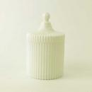 オペーク キャニスター ストレート ロング WH ホワイト ガラス 小物入れ かわいい 直径10