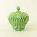 オペーク キャニスター ラウンド GN グリーン ガラス 小物入れ かわいい 直径11.5