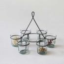 IRON セルクル グラスホルダー W/6GLASS テラリウム ガラス 高さ26