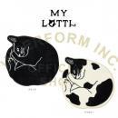 マイロッティ BK ブラック ラグマット おしゃれ ネコ かわいい キッズ アクリル 幅64