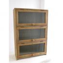 ラスティ スリードアキャビネット おしゃれ 収納 ディスプレイ 木製 ガラス ブラウ 高さ58.5