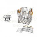 ロベルトワークス ハンドル バスケット かご 収納ボックス スチール おしゃれ 高さ27