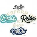 パームツリーコースト BL 玄関マット ラグ ブルー おしゃれ カジュアル アクリル 幅65