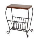 マガジンラックテーブル 木製 猫脚 アイアン アンティーク調 シーシャムウッド 幅40