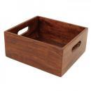 ウッドボックスL 木製 アンティーク調 シーシャムウッド 無垢材 プランターカバー 幅27