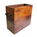 WOODマガジンラック 木製 アンティーク調 シーシャムウッド 無垢材 アイアン 幅33