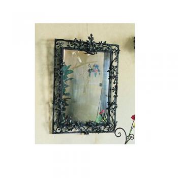 ウォールミラー ガーランド アイアン 植物モチーフ おしゃれ エレガント 壁掛け 鏡 フレーム