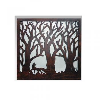 LEDフレーム 森の中のキツネ ディスプレイ おしゃれ ウォールアート 照明付き 絵