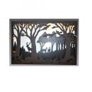 LED-3Dフレーム 森の動物たち ディスプレイ おしゃれ ウォールアート 照明付き 絵