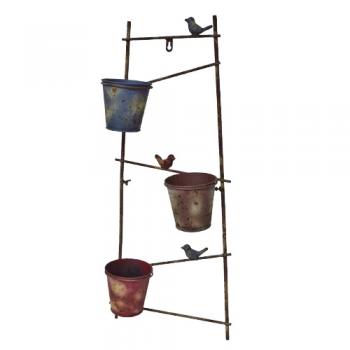 ウォールデコレーション3ポット プランター かわいい おしゃれ ラダー ディスプレイ 高さ690