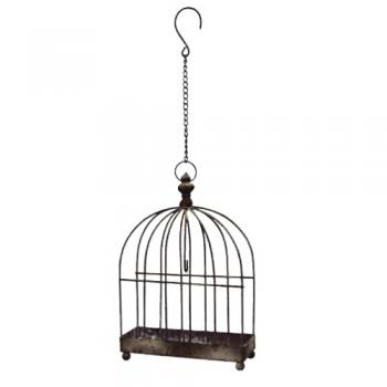 ハンギングディスプレイケージ アイアン グリーン 収納 鳥かごモチーフ かわいい 植物 高さ470