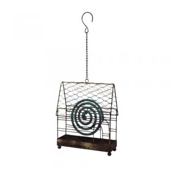 ハンギングディスプレイハウス アイアン グリーン 収納 家モチーフ かわいい 植物 高さ410