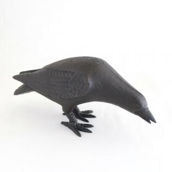 Cast Iron Crow オブジェ 置物 ガーデン用品 かわいい カラス 鳥 ブラック