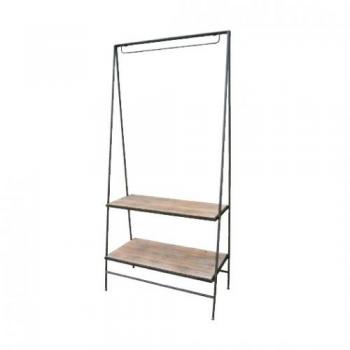 ジーニアルハンガー×シェルフ 2段 北欧 モダン ナチュラル おしゃれ 棚 ブラウン 高さ1780