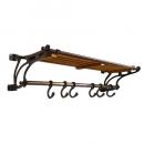 COAT & HAT RACK ハンガー 木製 棚網 ブラウン アンティーク調 フック 幅76