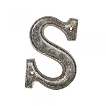 METAL LETTER 105 SILVER "S" アルファベットオブジェ アルミ 高さ10.5