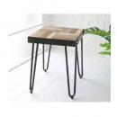 ウッドワーク サイドテーブル 机 木製 おしゃれ 自然 温もり ナチュラル アイアン 幅43