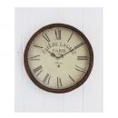 ラガール・クロック アンティーク調 壁掛け 時計 電池 ブラウン シャビー 木製 直径34