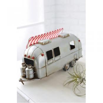 エアストリーム ディスプレイ オブジェ バス おしゃれ アンティーク調 シルバー ブリキ 幅33