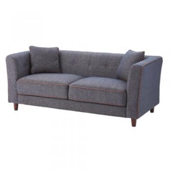 ドルト 3人掛け 木フレーム ファブリックソファ 布 ネイビー シンプル おしゃれ 椅子 幅166