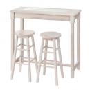 カウンタースツールセット おしゃれ 天然木 ラバーウッド タイル フレンチホワイト 高さ95