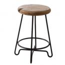 スツール 2個セット 椅子 チェア  天然木 アイアン シンプル ナチュラル ラウンド 高さ47