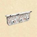 ヴィクトリアウォール 3フック シャビー レッド アクセサリーキーフック フレンチクラシック