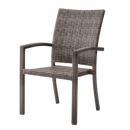 チェア 2個セット ガーデンファニチャー おしゃれ ブラウン アルミ 椅子 スタッキング 幅58