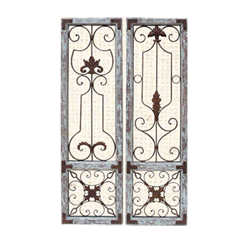 ウッドシャビーヴォレーA2枚セット 木製 アンティーク調 レトロ クラシック お洒落 ついたて