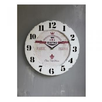 ウォールクロック 時計 ブリキ おしゃれ アンティーク調 壁掛け 電池 フレンチ