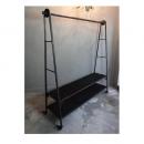 アイアン・ハンガーラック アンティーク調 ブラック 黒 おしゃれ コート ディスプレイ シック