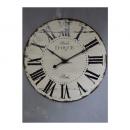 ウォールクロック 時計 ブリキ おしゃれ アンティーク調 壁掛け 電池 ホワイト 白