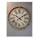 ウォールクロック 時計 スチール おしゃれ アンティーク調 壁掛け 電池 ホワイト 白