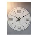 ウォールクロック 時計 木製 おしゃれ アンティーク調 壁掛け 電池 ホワイト 白