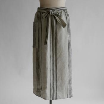 スカートエプロン ラップスカート リネン おしゃれ 通販