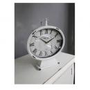 クロック 置き時計 電池 おしゃれ アンティーク調 シャビー 卓上 ホワイト 白