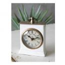 テーブルクロック 置き時計 電池 おしゃれ アンティーク調 シャビー 卓上 ホワイト 白