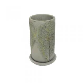 シーモポット D-S アンティーク調 葉っぱデザイン プランター 2個セット セメント 直径8.5