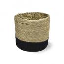 ジュートプランツカバーBK-03 2個セット 麻 ブラック おしゃれ バスケット 直径18