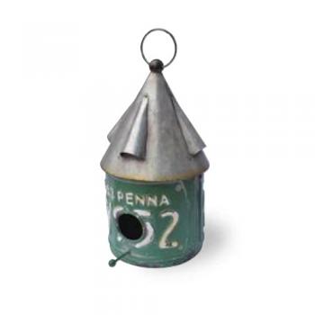 ドロールバードハウス アンティーク調 アイアン グリーン プランター 鳥小屋モチーフ 高さ26