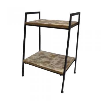 ドロールディスプレイラックB アンティーク調 棚 プランタースタンド アイアン 木製 高さ60.5