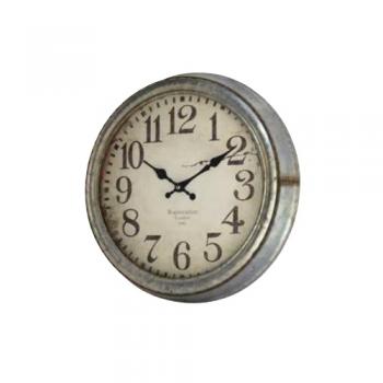 アンティーククロックC-GA 掛け時計 アンティーク調 シルバー おしゃれ メタル 直径38