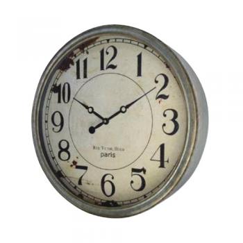 アンティーククロックF 掛け時計 アンティーク調 シルバー おしゃれ メタル 直径50