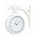 アンティーク オールドストリートクロックL 壁掛け時計 ホワイト ヨーロッパ風 両面時計 360度回