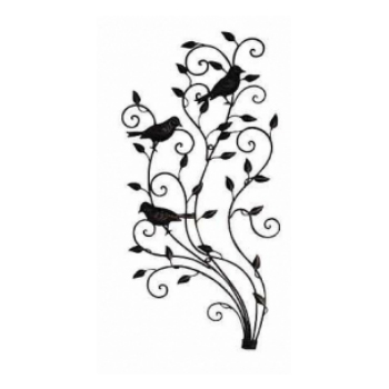 ウォールデコレーション ツリー小鳥アラベスク アイアン アンティーク おしゃれ お部屋のアクセント