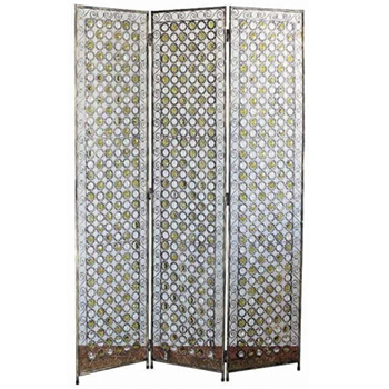 琥珀色ビーズアイアンパーテーションL ジュエルビーズ/ついたて インテリア 衝立 間仕切り